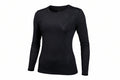 black long-sleeve athletic top with perferated fabric