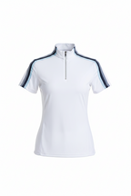 Stripe Short Sleeve Quarter Zip