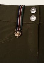 Coquet High Waist Coolmax Olive Knee Patch Breeches