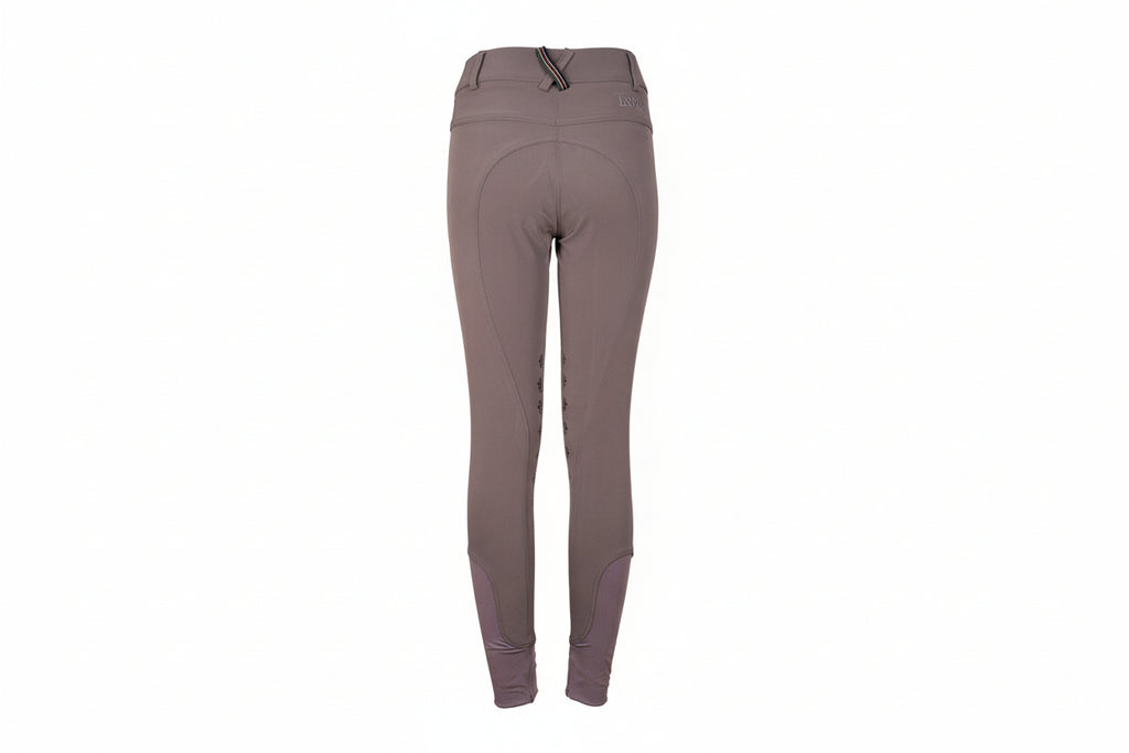 Pair of gray riding pants on a beige background