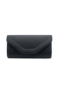 Black clutch bag on a white background
