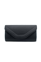 Black clutch bag on a white background