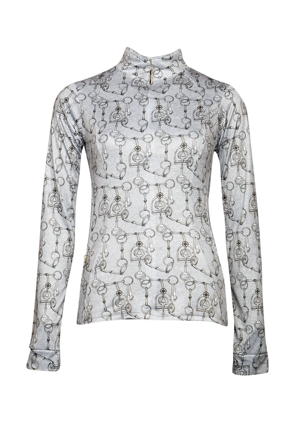 Long-sleeve shirt with a pattern on a white background