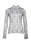 Long-sleeve shirt with a pattern on a white background