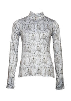Long-sleeve shirt with a pattern on a white background