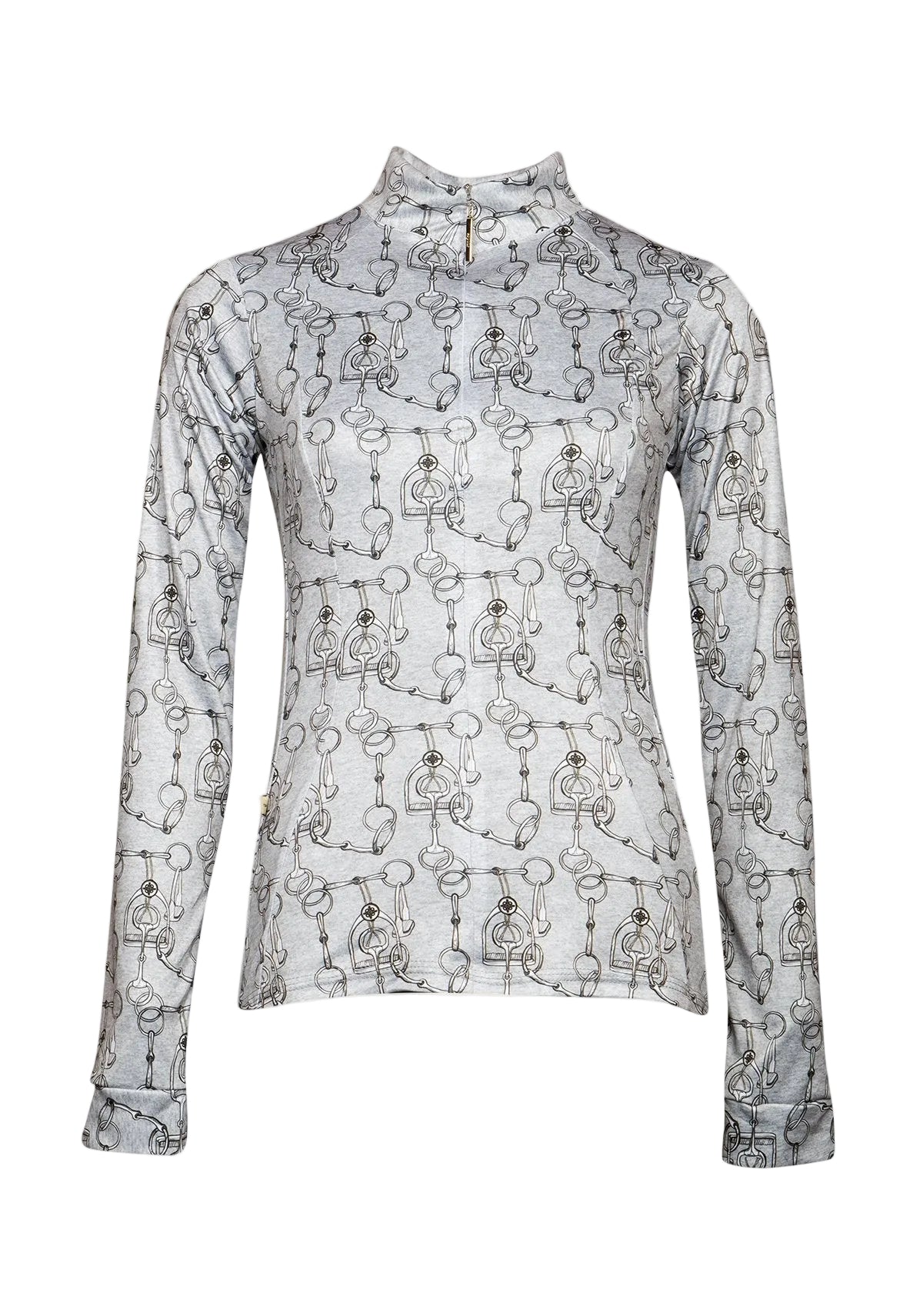 Long-sleeve shirt with a pattern on a white background