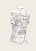 Short Pleated Roped Bridles on White Short Sleeve Show Shirt