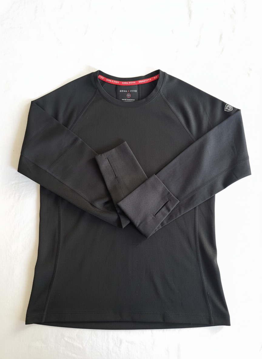 Black long-sleeve shirt on a white background