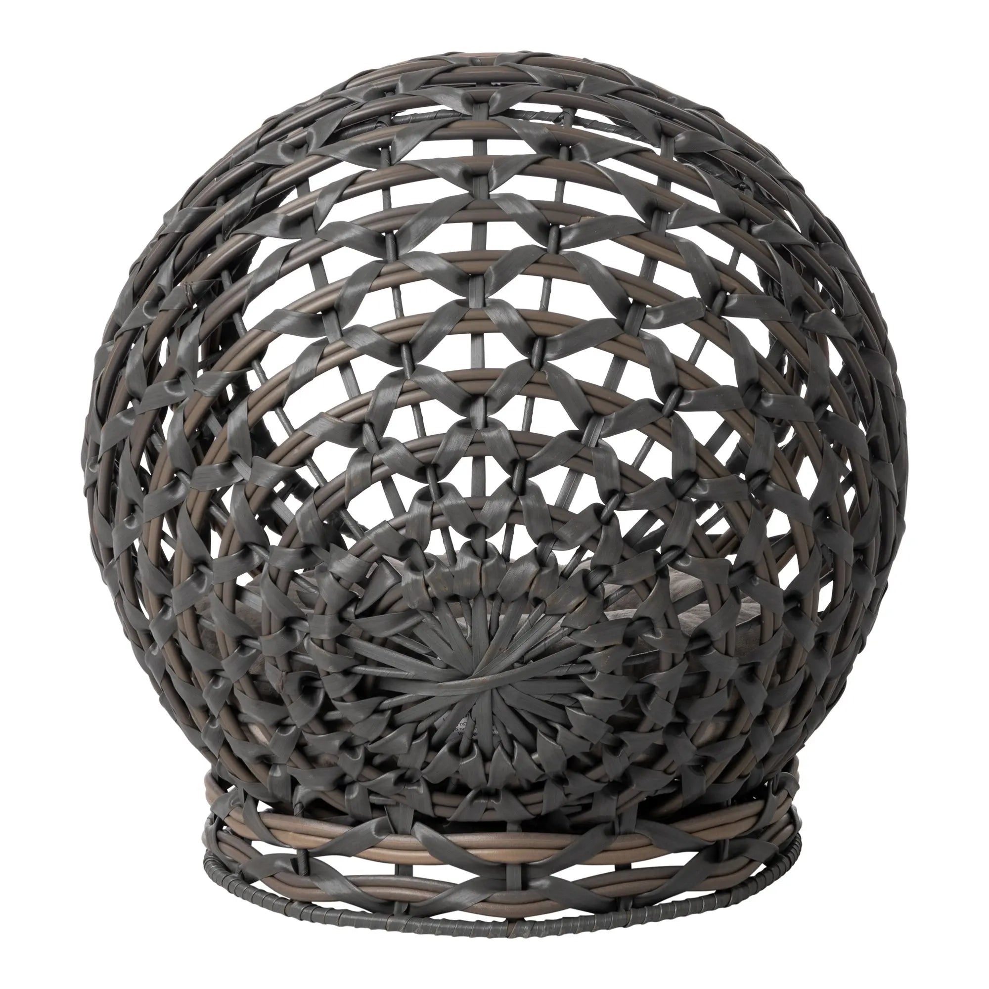 Huntley Pet Hemisphere Rattan Pet Bed, Elevated With Cushion