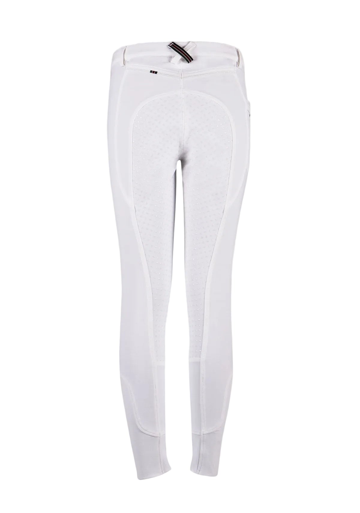 White pants with a belt on a white background