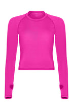 Pink long-sleeve shirt on a white background