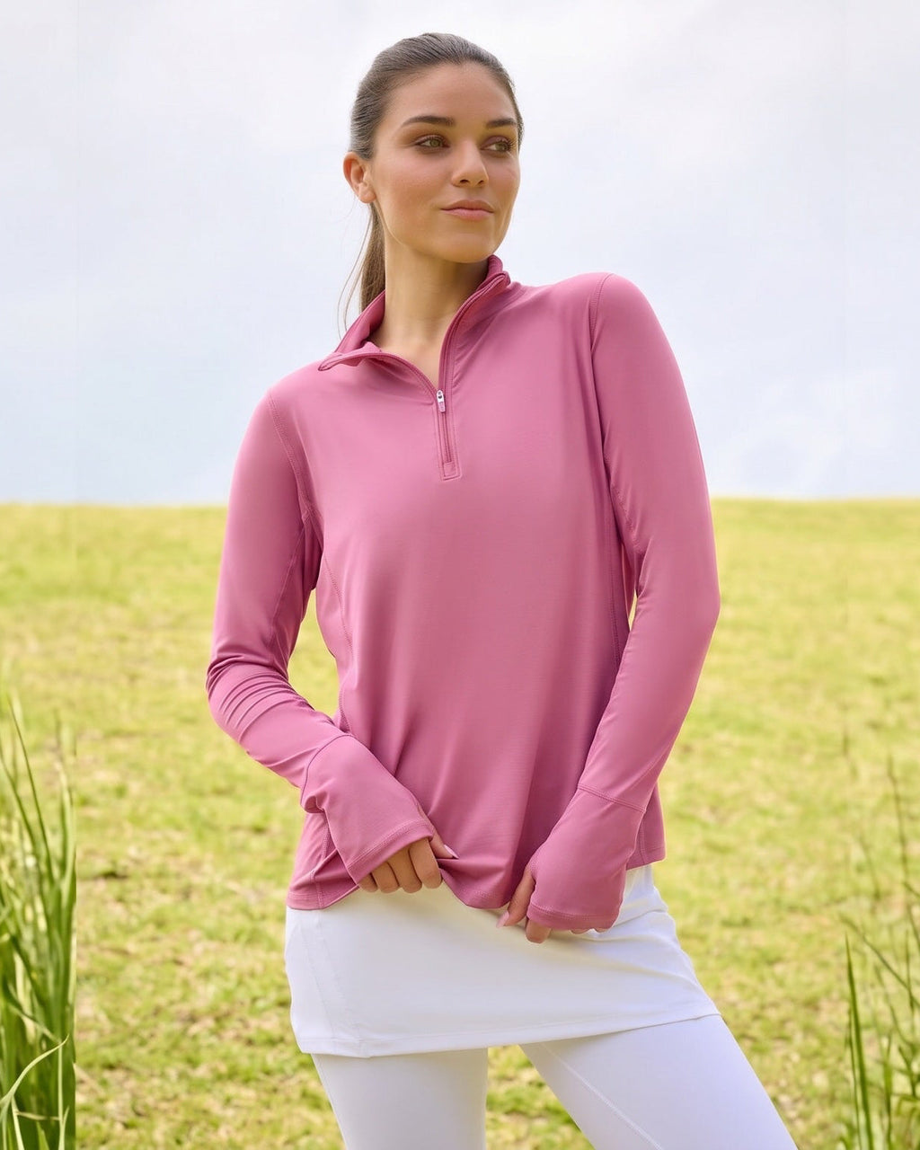 Mock Zip Top Relaxed