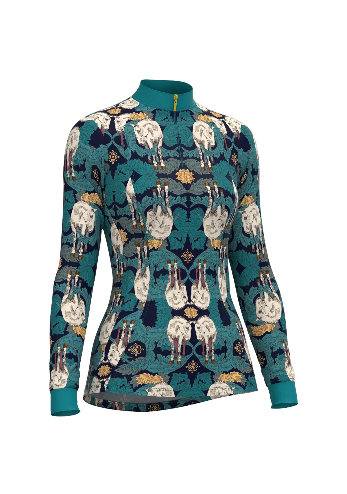 Long-sleeve shirt with animal pattern on a white background