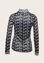 Running Horses Navy Quarter Zip Sun Shirt
