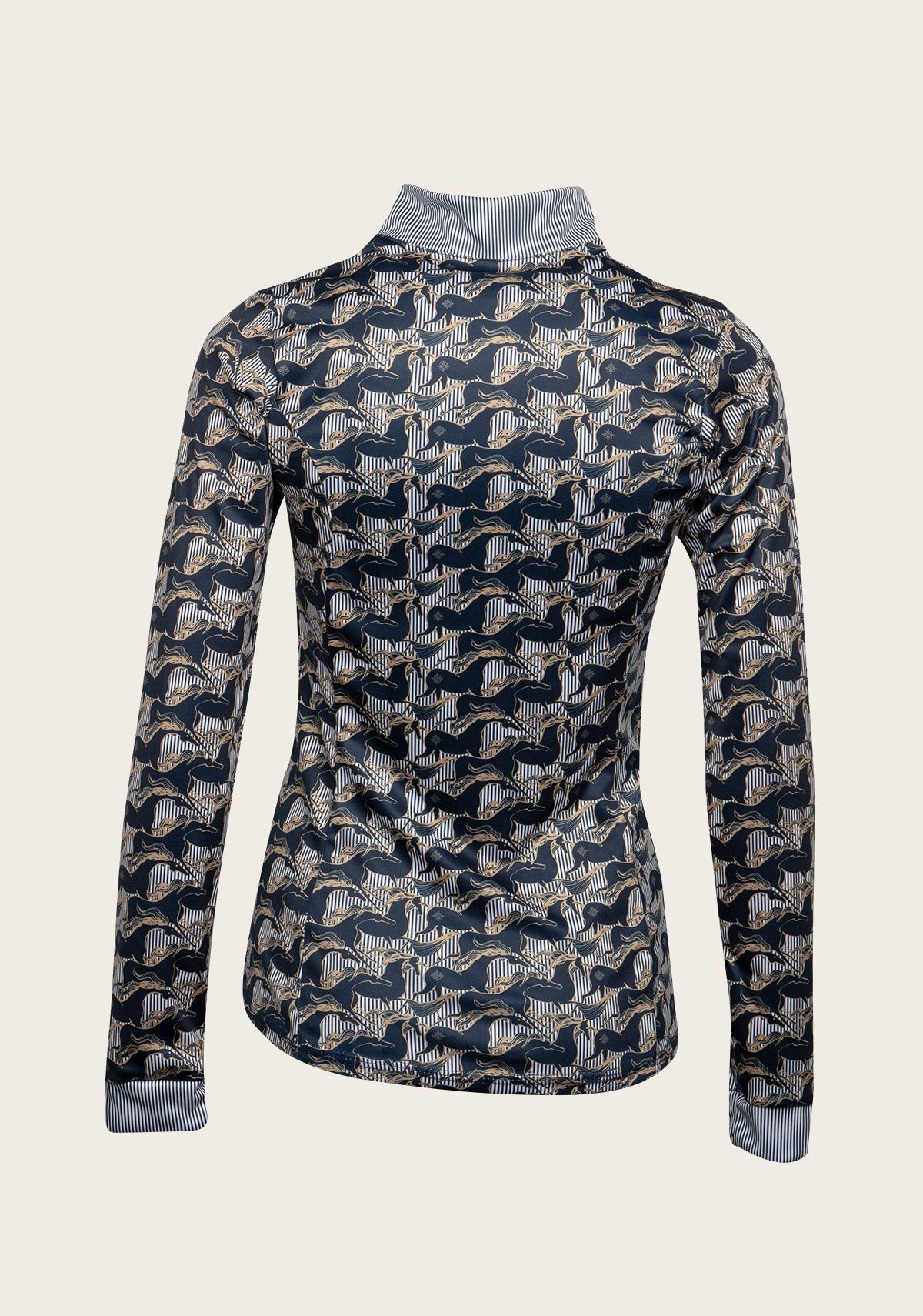 Running Horses Navy Quarter Zip Sun Shirt