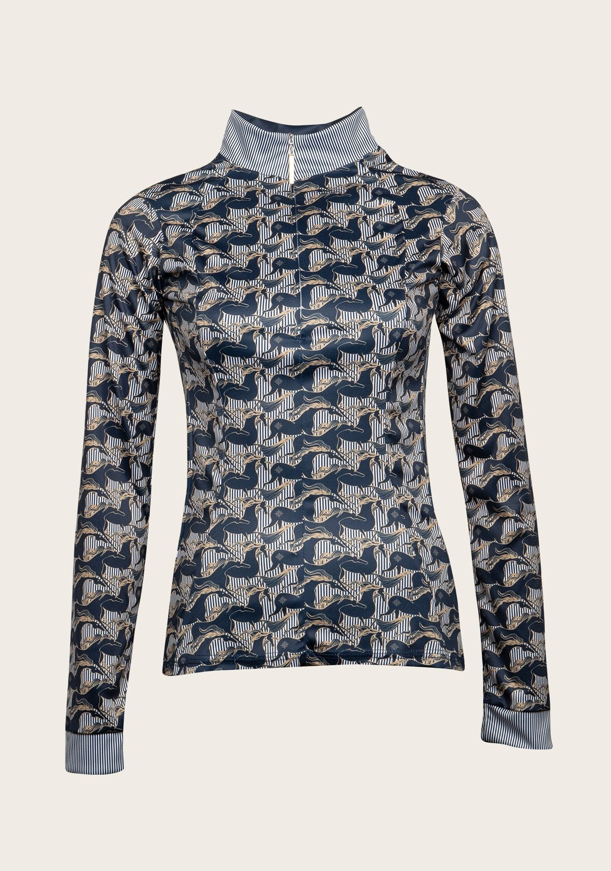 Running Horses Navy Quarter Zip Sun Shirt