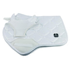 White quilted saddle pad with a blanket on a white background