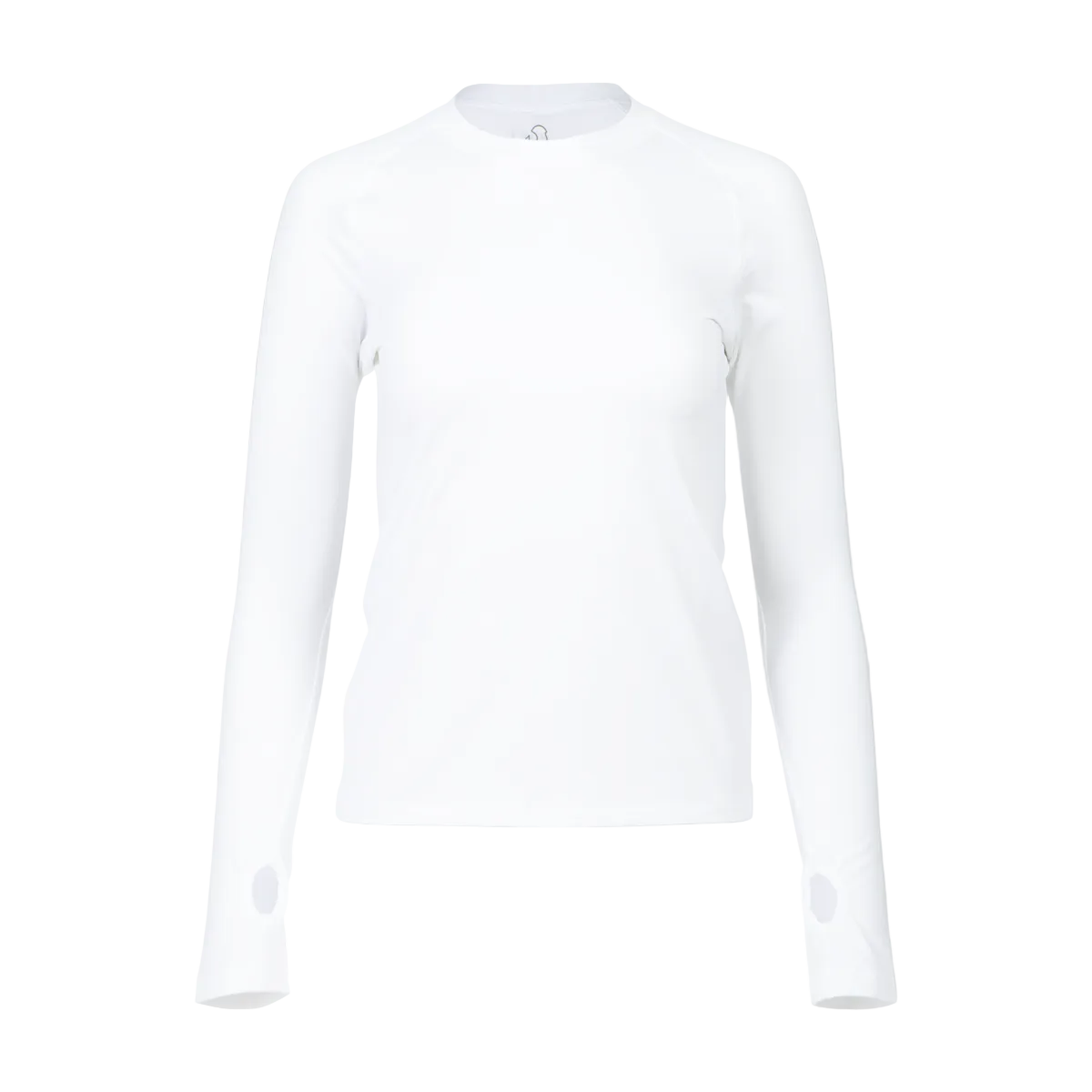 White long-sleeve shirt on a light gray background