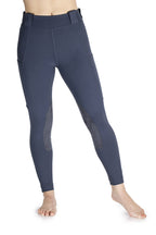 grey riding pants with gray patches on a white background