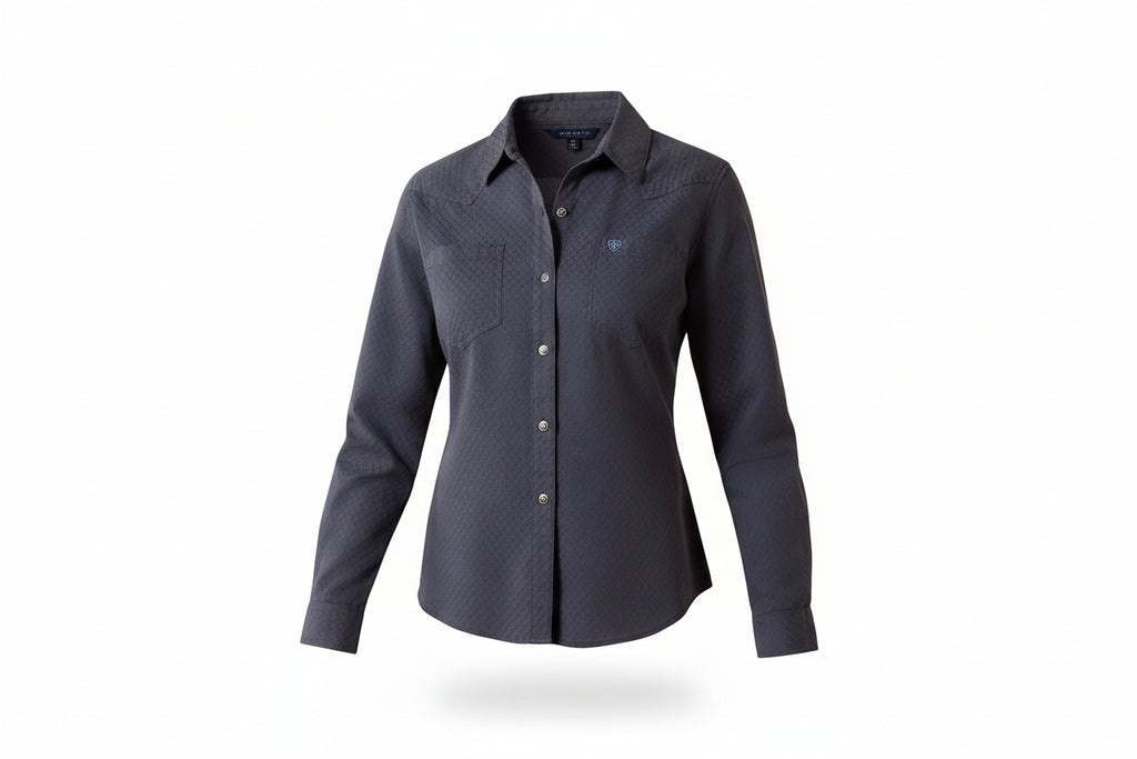  dark gray western button-up shirt