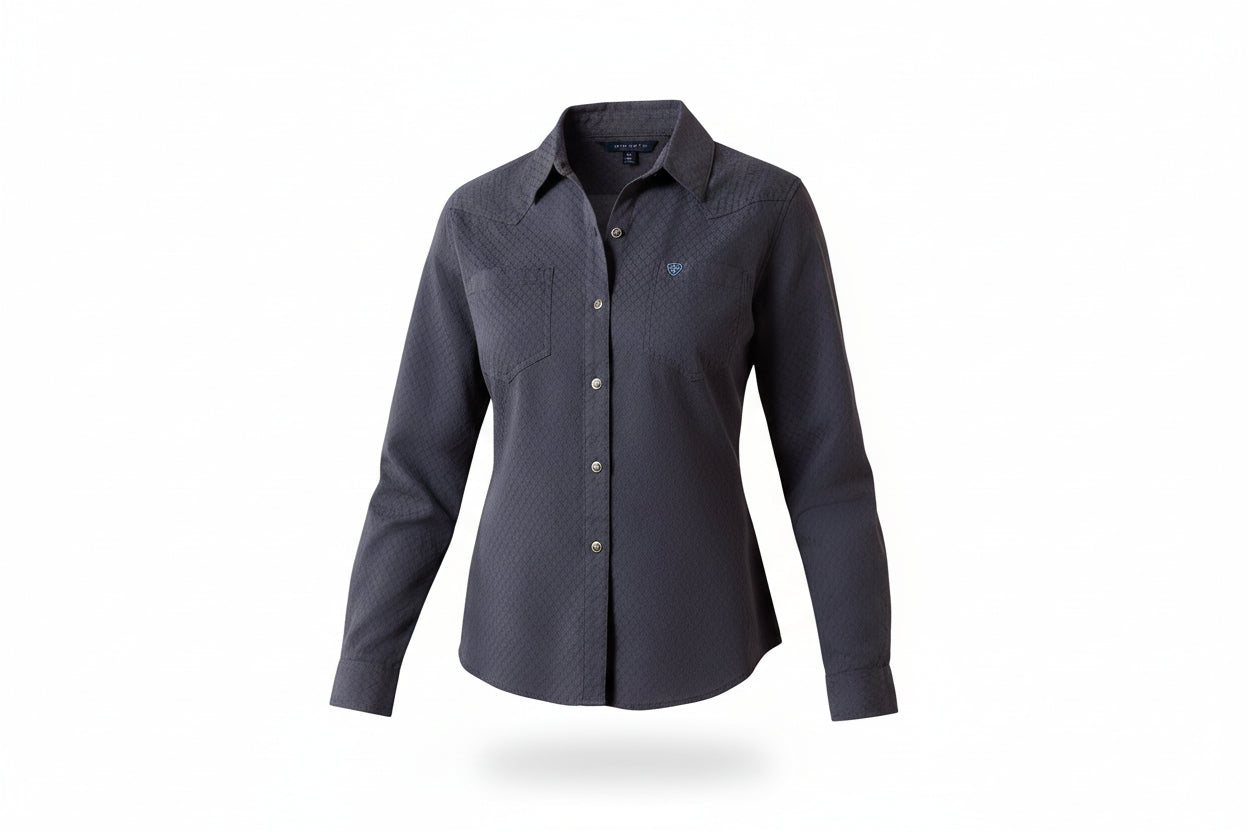  dark gray western button-up shirt