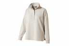 a beige long-sleeve shirt with a quarter zip on a white background