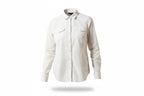  a white button-up shirt on a white background