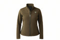 green jacket with a brand logo on a white background