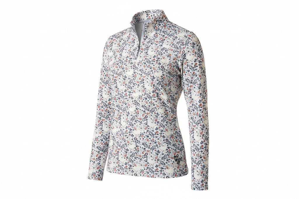 floral long-sleeve athletic shirt