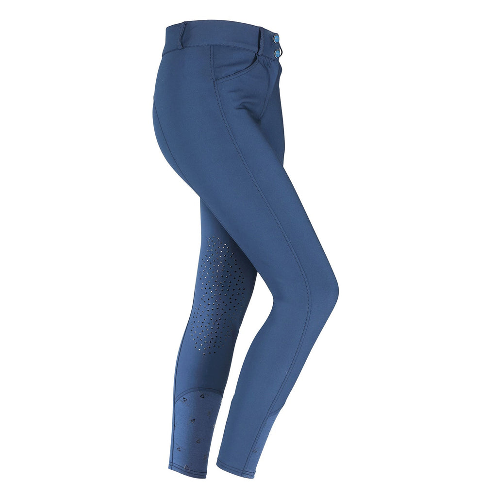 Blue riding pants on a white background