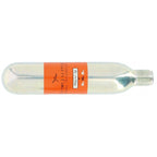 CO2 cartridge with orange label on a white background