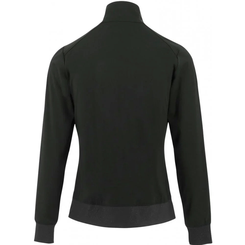 Black jacket shown from the back on a white background