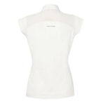 White sleeveless athletic top