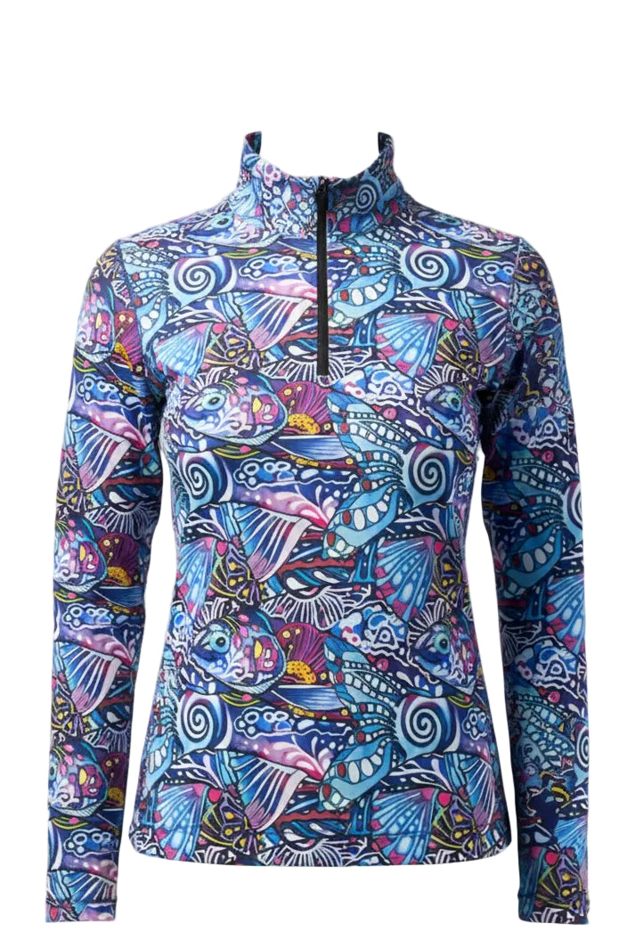 colorful patterned shirt on a white background