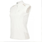 White sleeveless athletic top