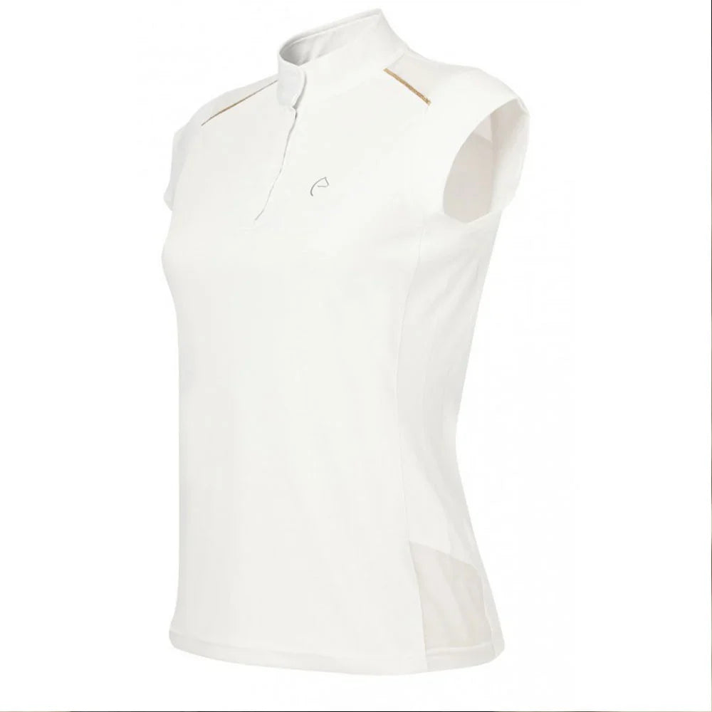 White sleeveless athletic top