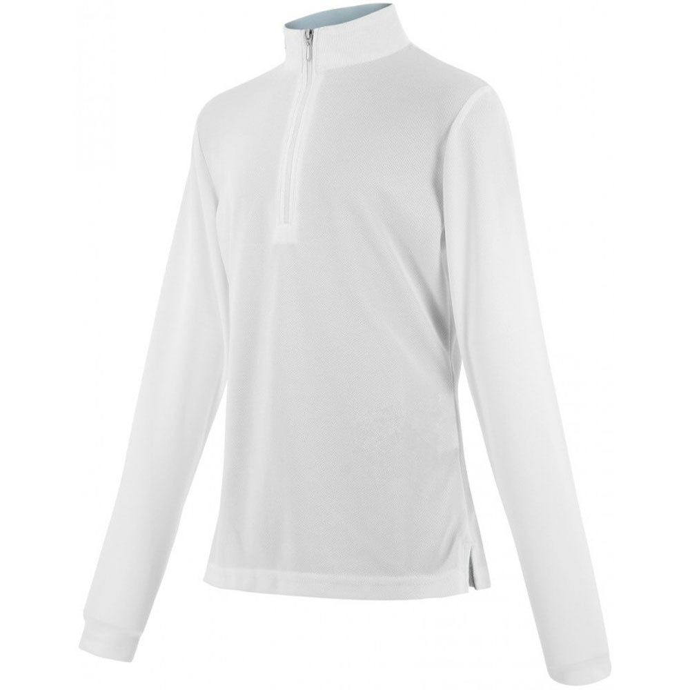 White long-sleeve equestrian shirt