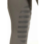 Close-up of a gray athletic outfit with textured design on a white background
