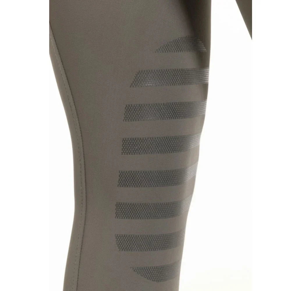 Close-up of a gray athletic outfit with textured design on a white background