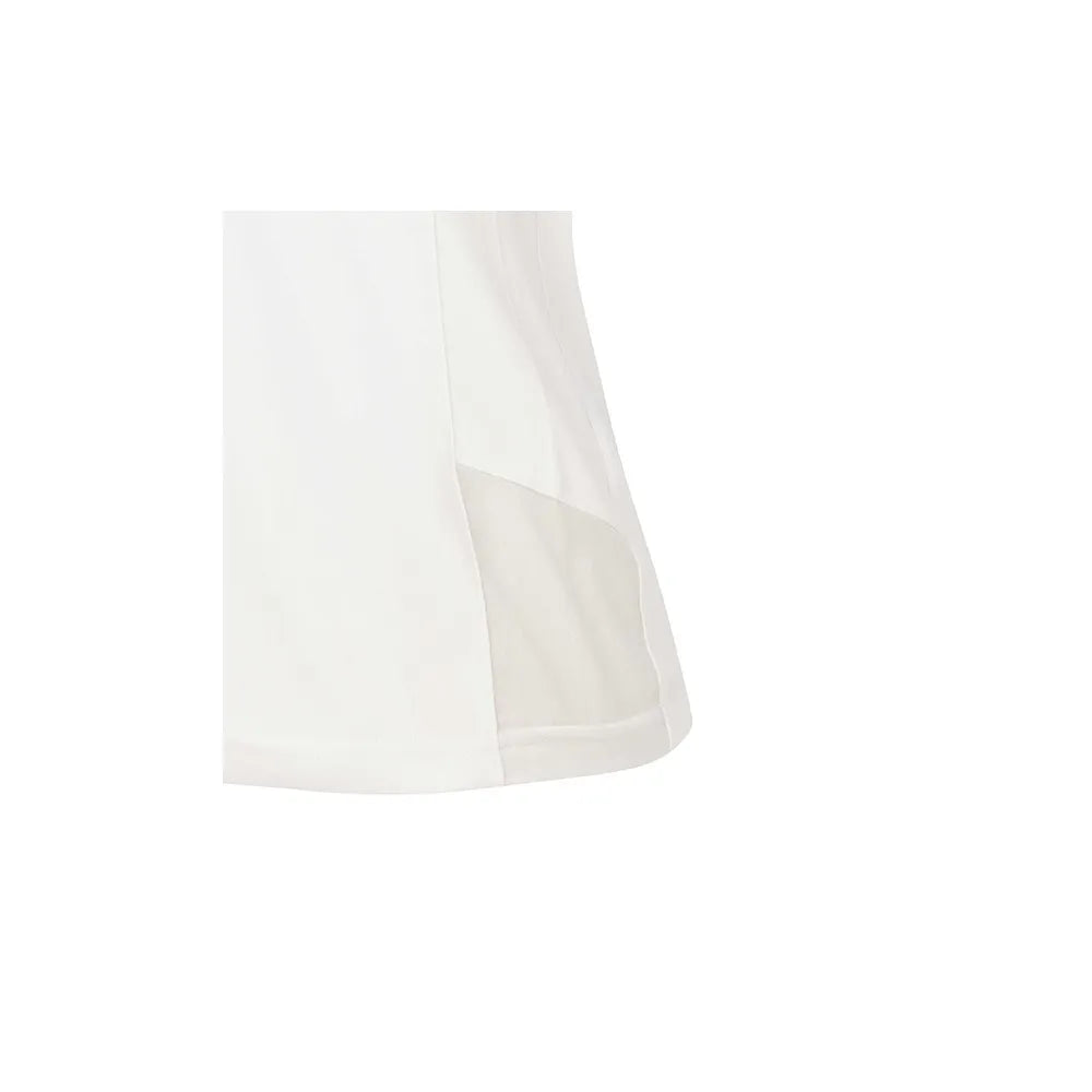 close up of white athletic tops mesh panel