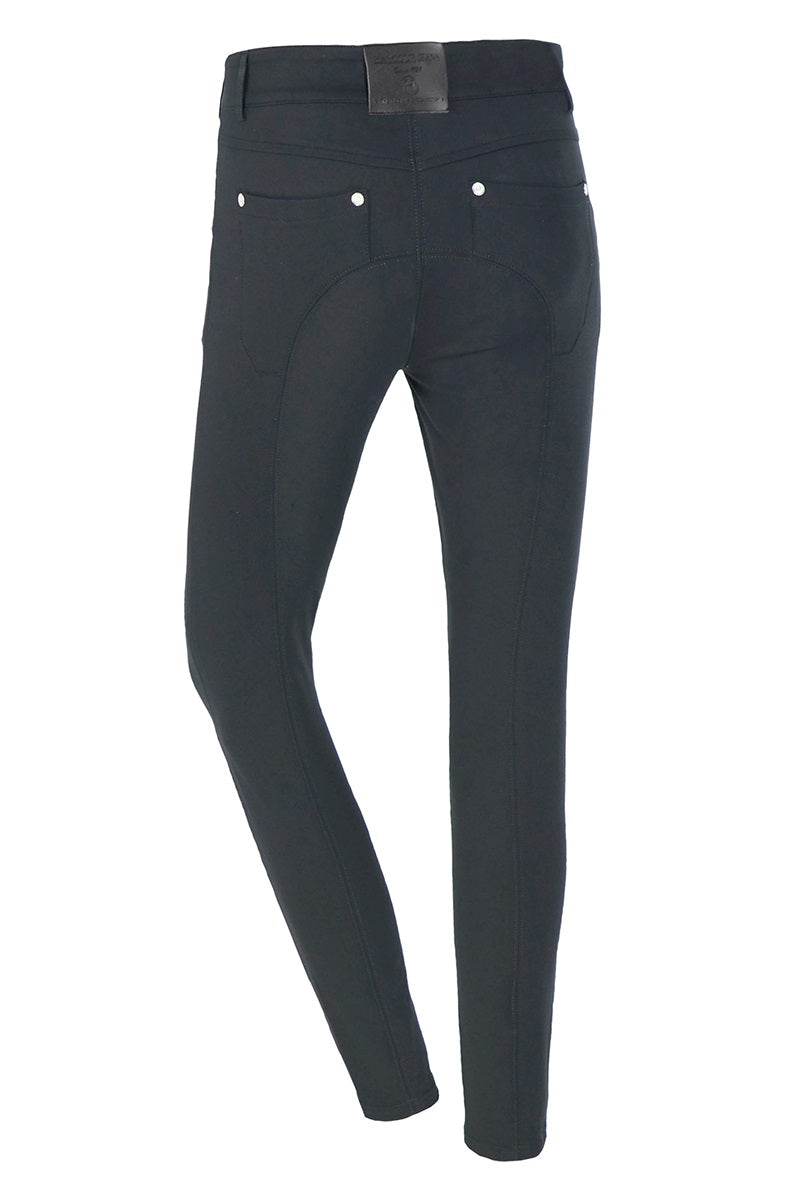 Black riding pants on a white background